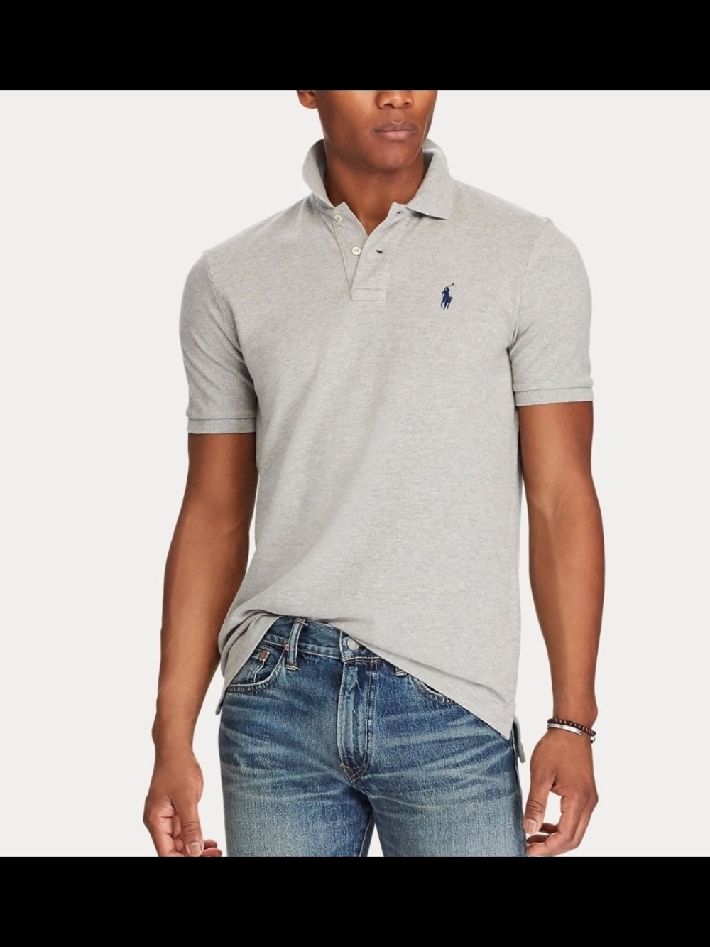 Polo by Ralph Lauren Men's Classic Fit Grey Polo Shirt Sz Lg